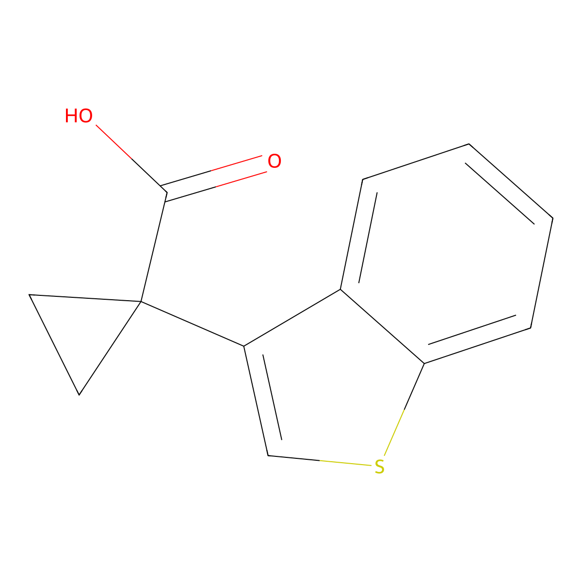 1-(1-Benzothiophen-3-yl)cyclopropane-1-carboxylic acid molecular structure, CAS 1892634-88-6