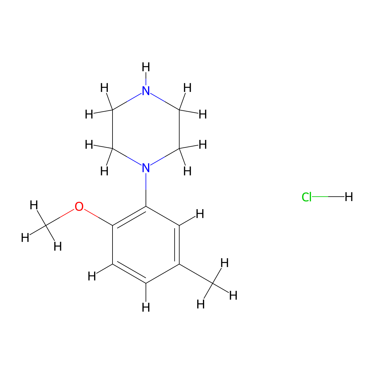 1-(2-Methoxy-5-methylphenyl)piperazine hydrochloride molecular structure, CAS 189264-72-0