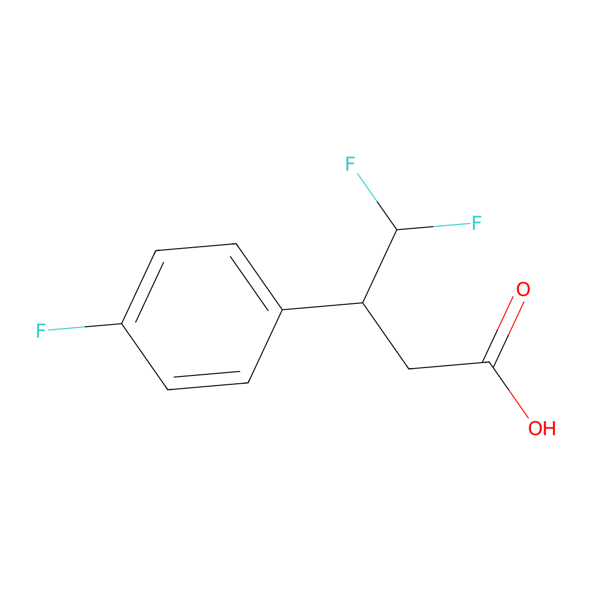 4,4-Difluoro-3-(4-fluorophenyl)butanoic acid molecular structure, CAS 1892644-40-4