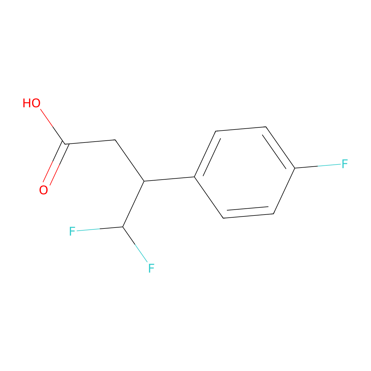 4,4-Difluoro-3-(4-fluorophenyl)butanoic acid molecular structure, CAS 1892644-40-4