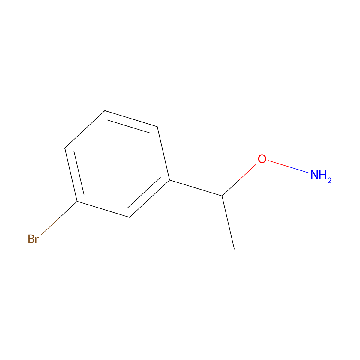 O-[1-(3-bromophenyl)ethyl]hydroxylamine molecular structure, CAS 1892696-88-6