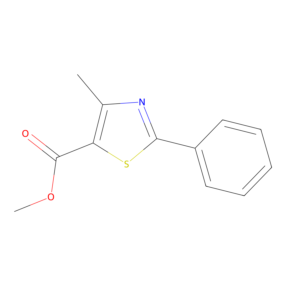 Methyl 4-methyl-2-phenylthiazole-5-carboxylate molecular structure, CAS 189271-66-7