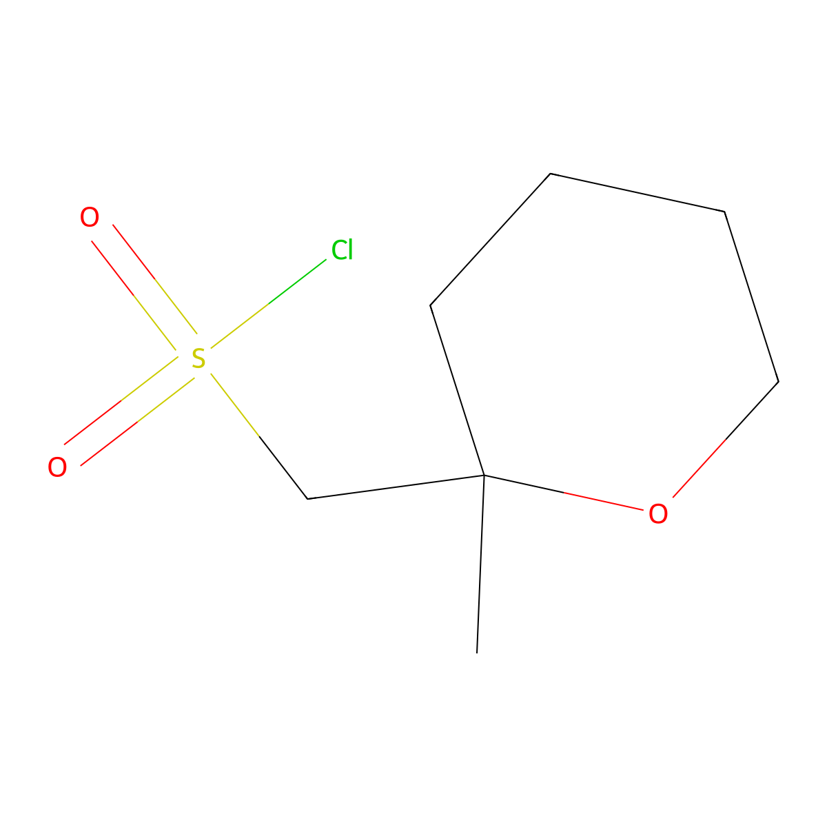 (2-Methyloxan-2-yl)methanesulfonylchloride molecular structure, CAS 1892710-71-2