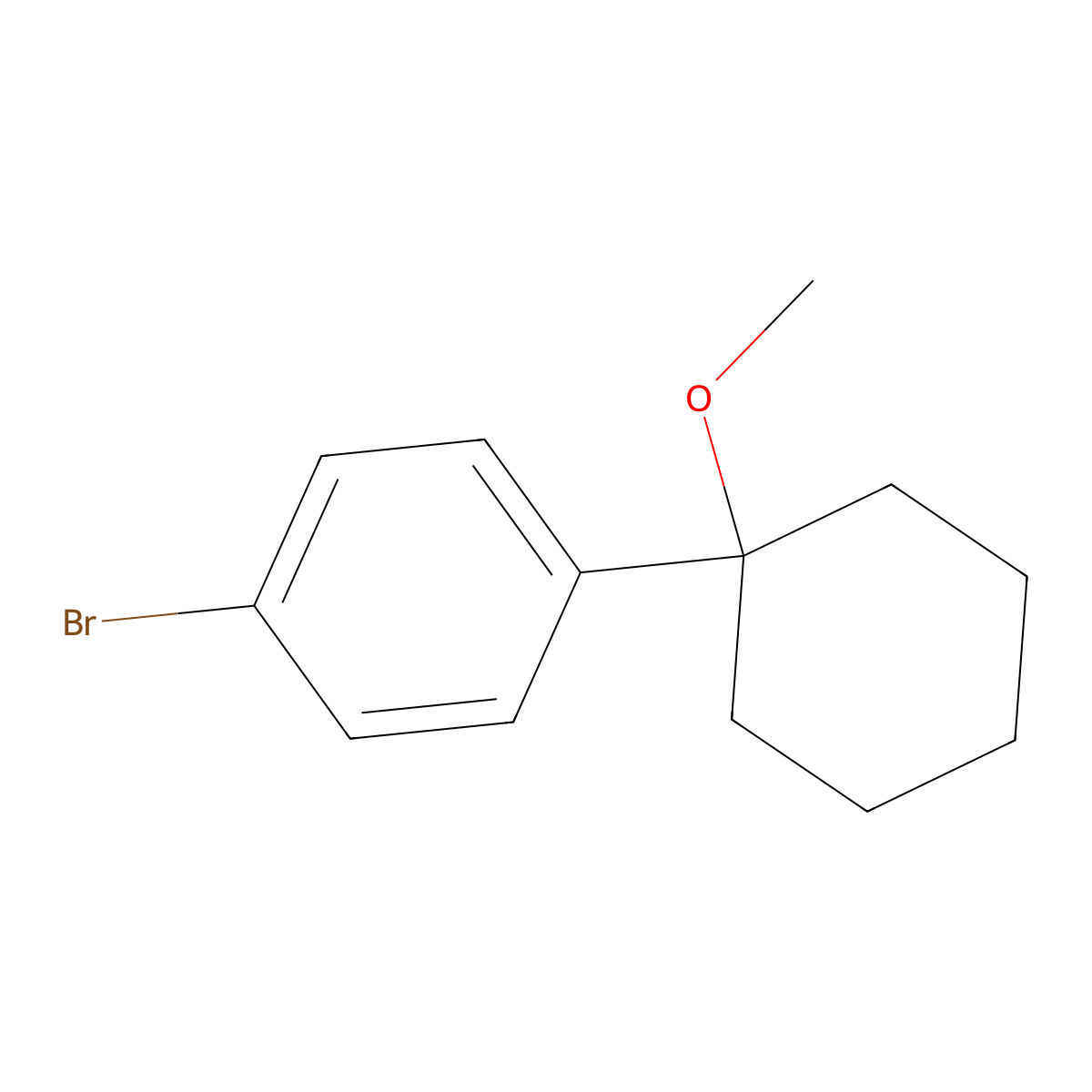 1-Bromo-4-(1-methoxycyclohexyl)benzene molecular structure, CAS 1892730-62-9