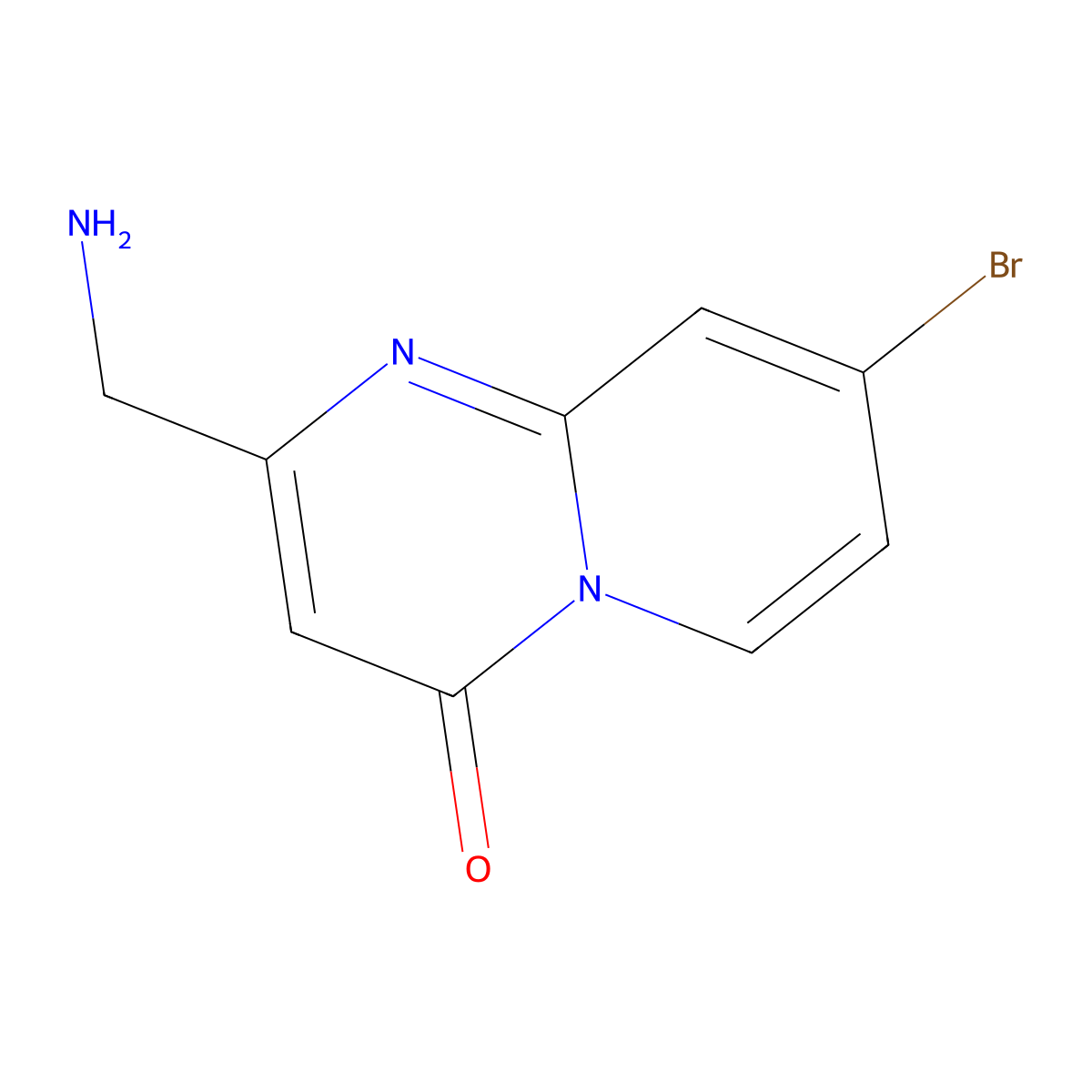 2-(aminomethyl)-8-bromo-4H-pyrido[1,2-a]pyrimidin-4-one molecular structure, CAS 1892731-71-3