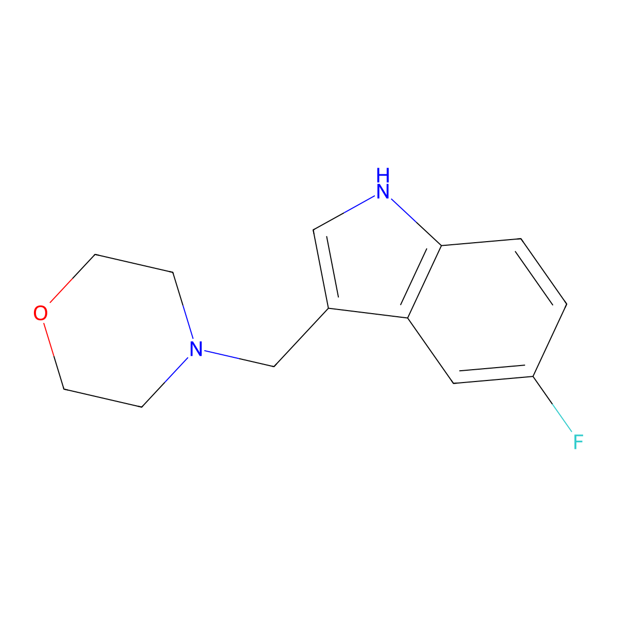 4-((5-Fluoro-1H-indol-3-yl)methyl)morpholine molecular structure, CAS 1892733-57-1