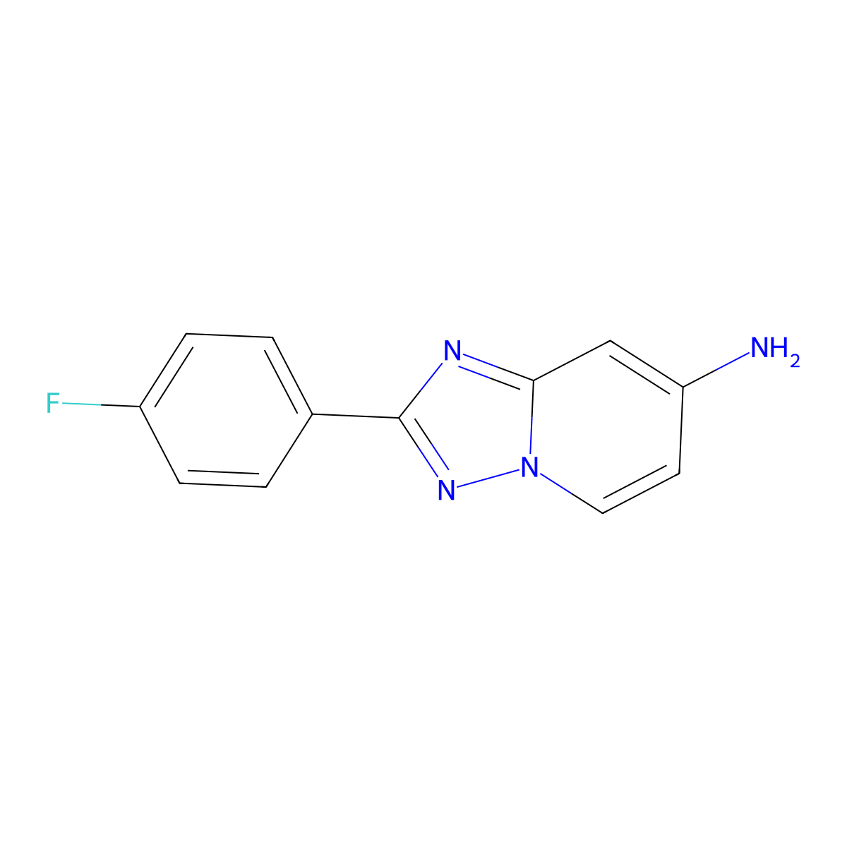 2-(4-Fluorophenyl)-[1,2,4]triazolo[1,5-a]pyridin-7-amine molecular structure, CAS 1892748-29-6