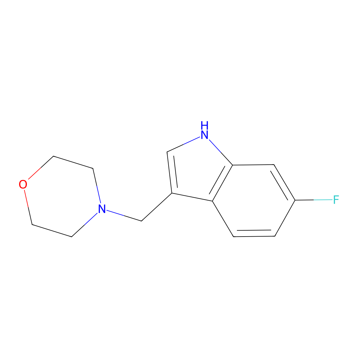 4-((6-Fluoro-1H-indol-3-yl)methyl)morpholine molecular structure, CAS 1892786-93-4