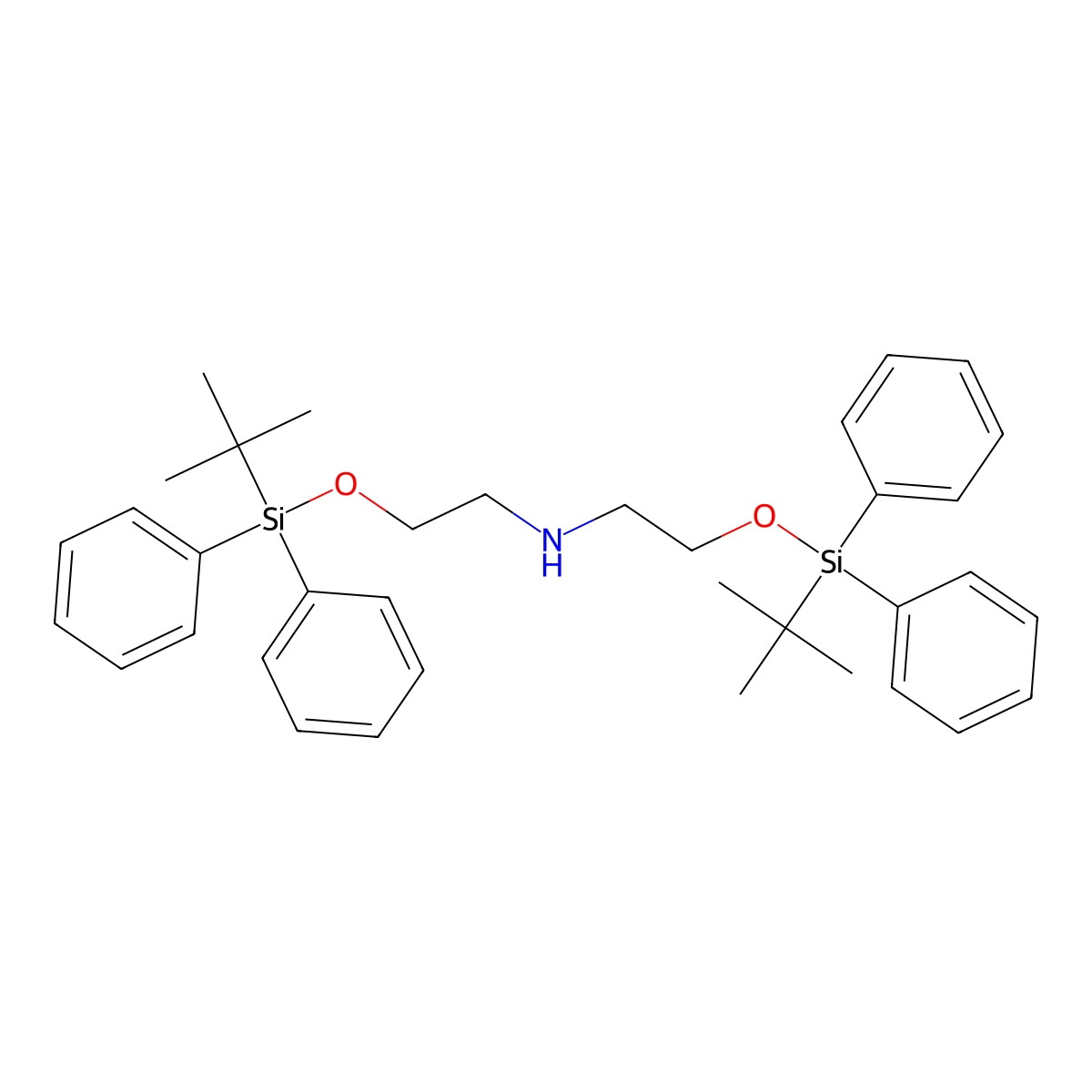 Bis(2-((tert-butyldiphenylsilyl)oxy)ethyl)amine molecular structure, CAS 189279-33-2
