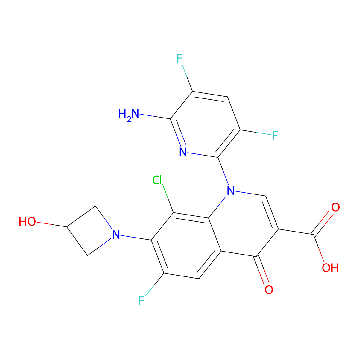 Delafloxacin molecular structure, CAS 189279-58-1