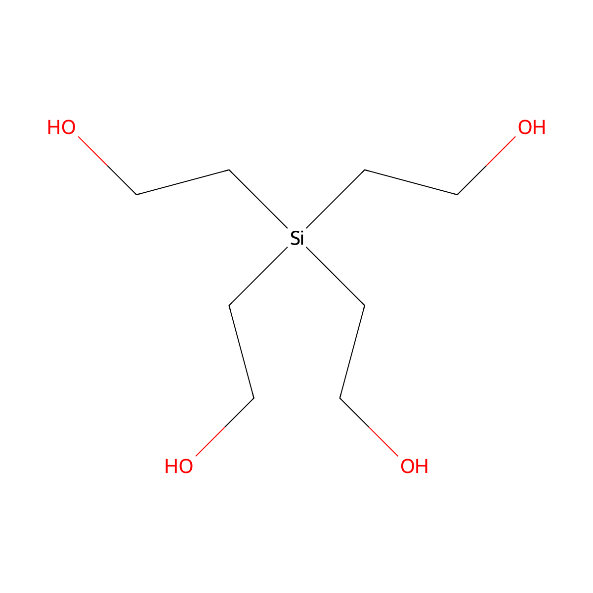 Ethanol, 2,2',2'',2'''-silanetetrayltetrakis- molecular structure, CAS 18928-76-2