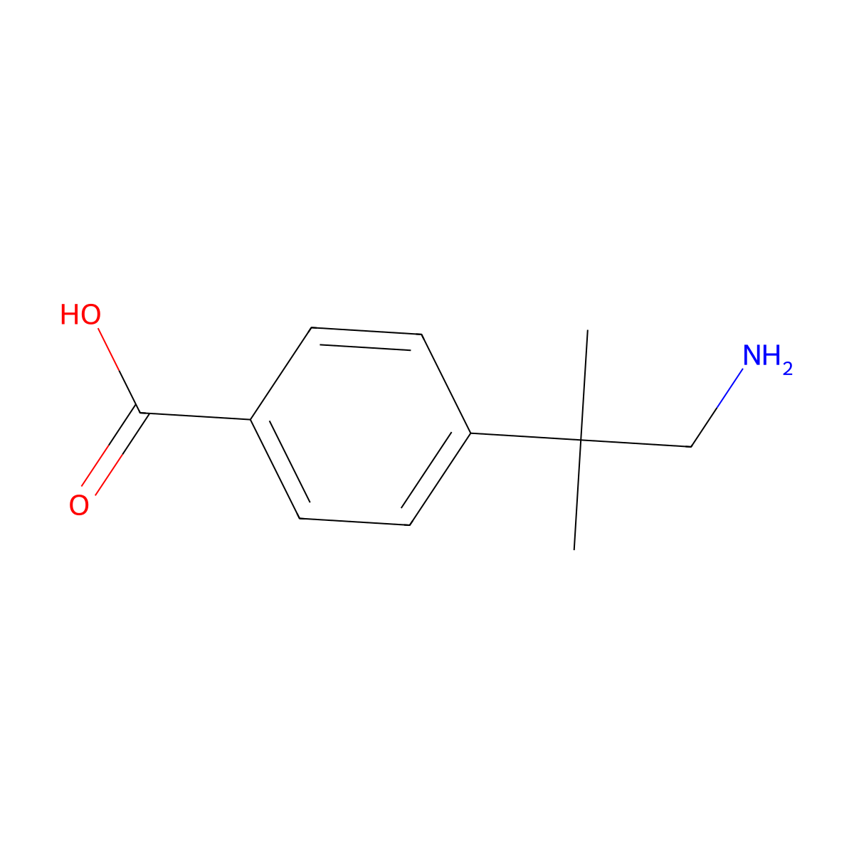 4-(1-Amino-2-methylpropan-2-yl)benzoic acid molecular structure, CAS 1892807-04-3