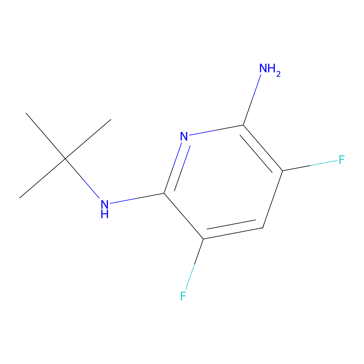 N2-(tert-butyl)-3,5-difluoropyridine-2,6-diamine molecular structure, CAS 189281-24-1