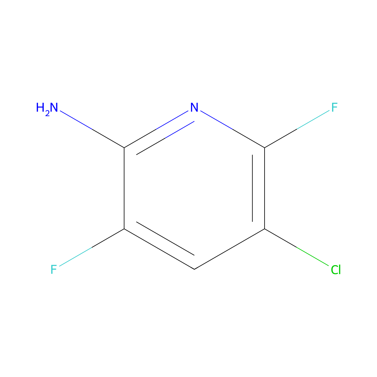5-Chloro-3,6-difluoropyridin-2-amine molecular structure, CAS 189281-75-2