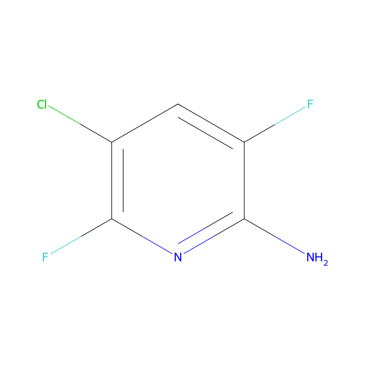 5-Chloro-3,6-difluoropyridin-2-amine molecular structure, CAS 189281-75-2