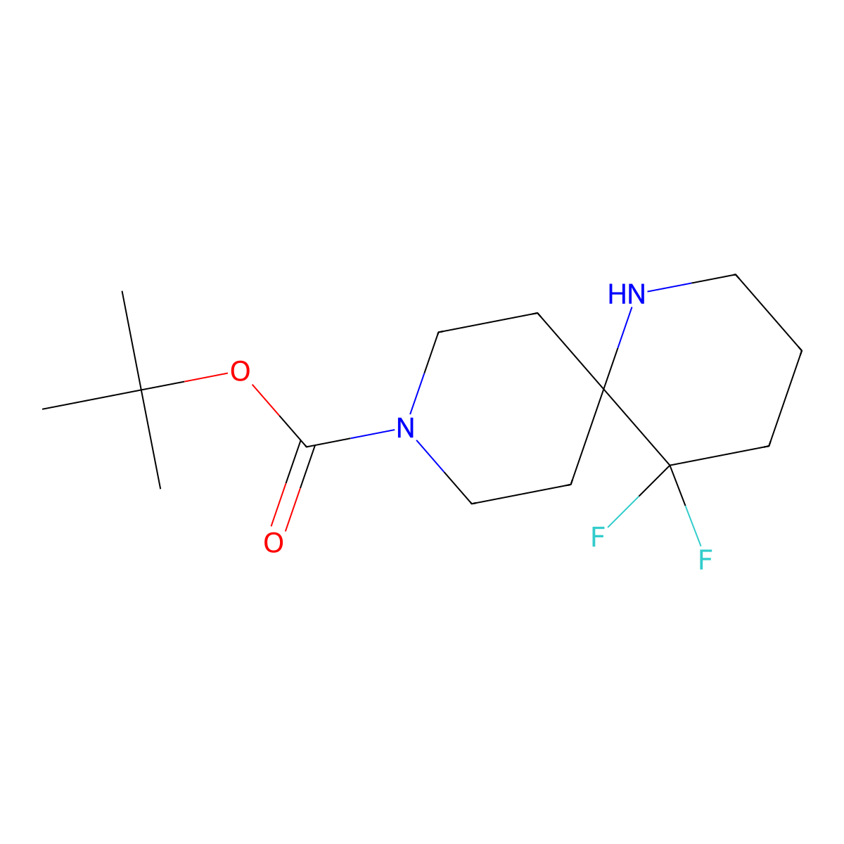 tert-Butyl 5,5-difluoro-1,9-diazaspiro[5.5]undecane-9-carboxylate molecular structure, CAS 1892811-94-7