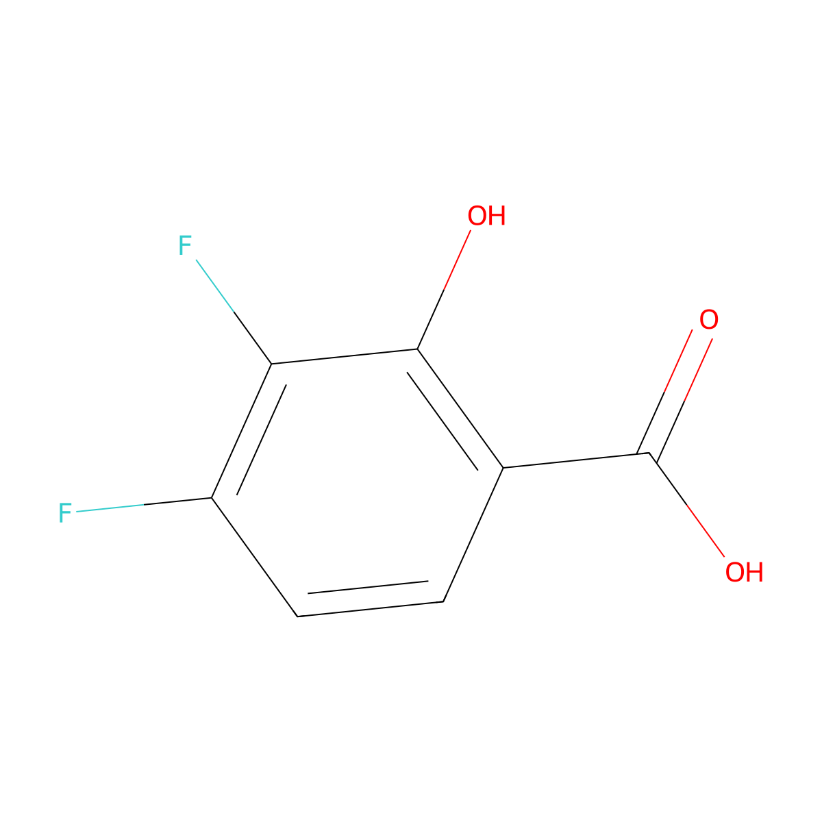 3,4-Difluoro-2-hydroxybenzoic acid molecular structure, CAS 189283-51-0
