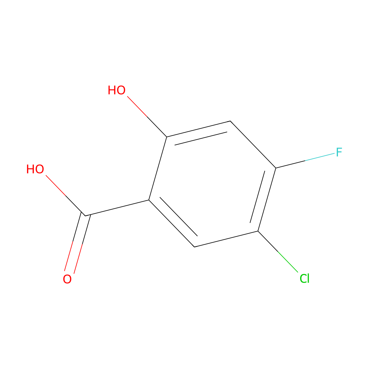 5-Chloro-4-fluoro-2-hydroxybenzoic acid molecular structure, CAS 189283-52-1