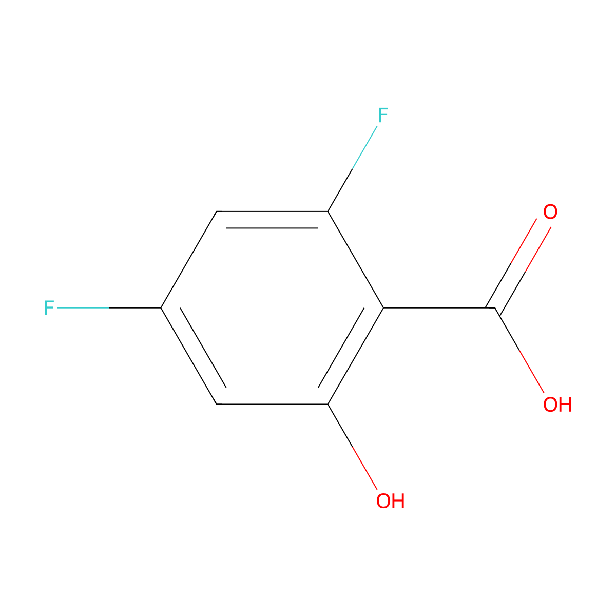 2,4-Difluoro-6-hydroxybenzoic acid molecular structure, CAS 189283-54-3