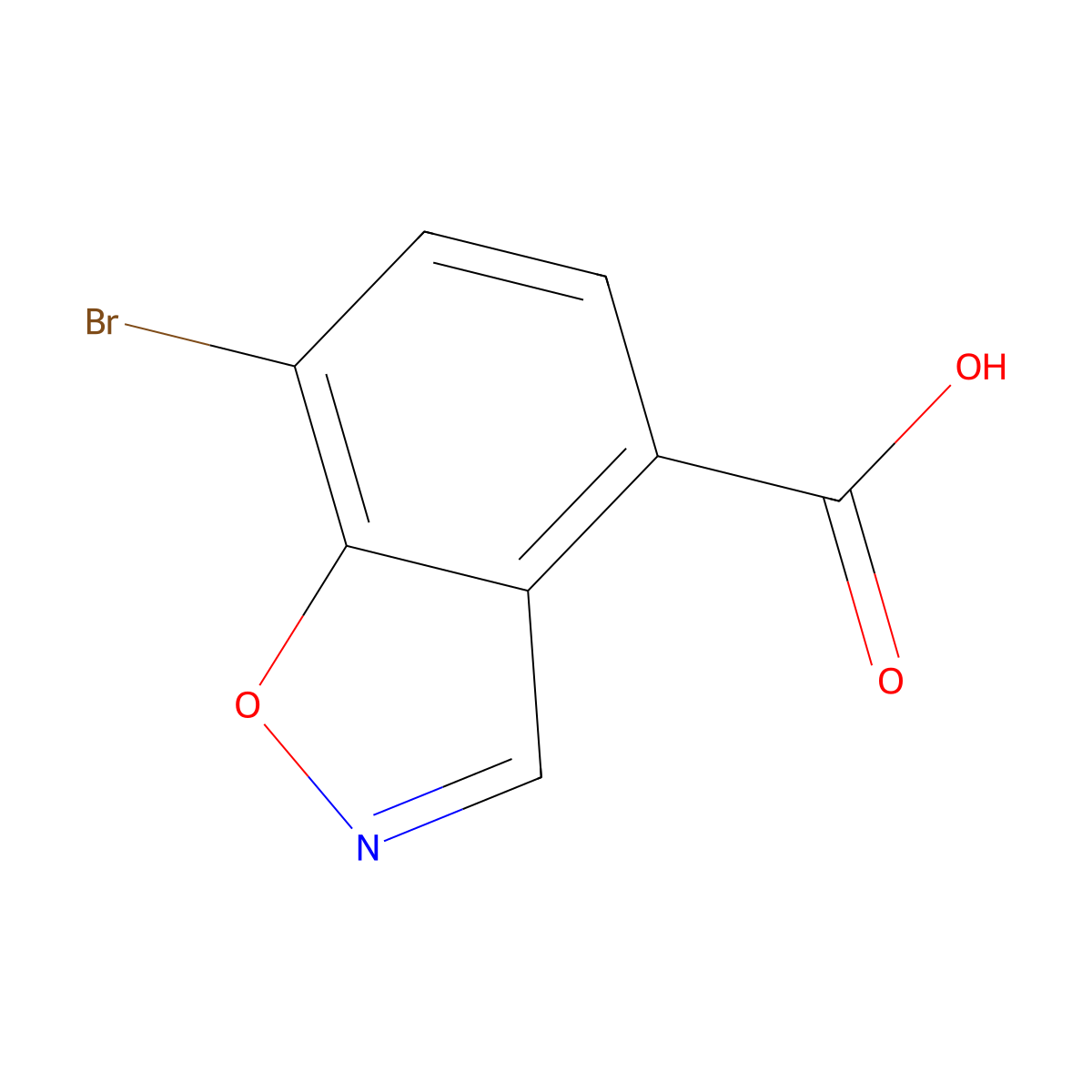 7-Bromo-1,2-benzoxazole-4-carboxylic acid molecular structure, CAS 1892856-16-4