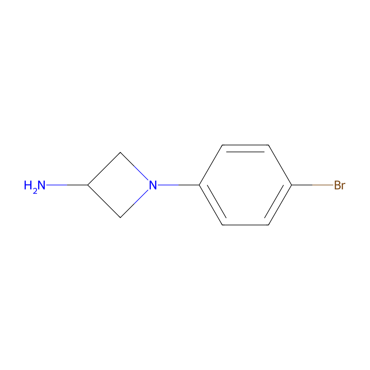 1-(4-Bromophenyl)azetidin-3-amine molecular structure, CAS 1892869-26-9