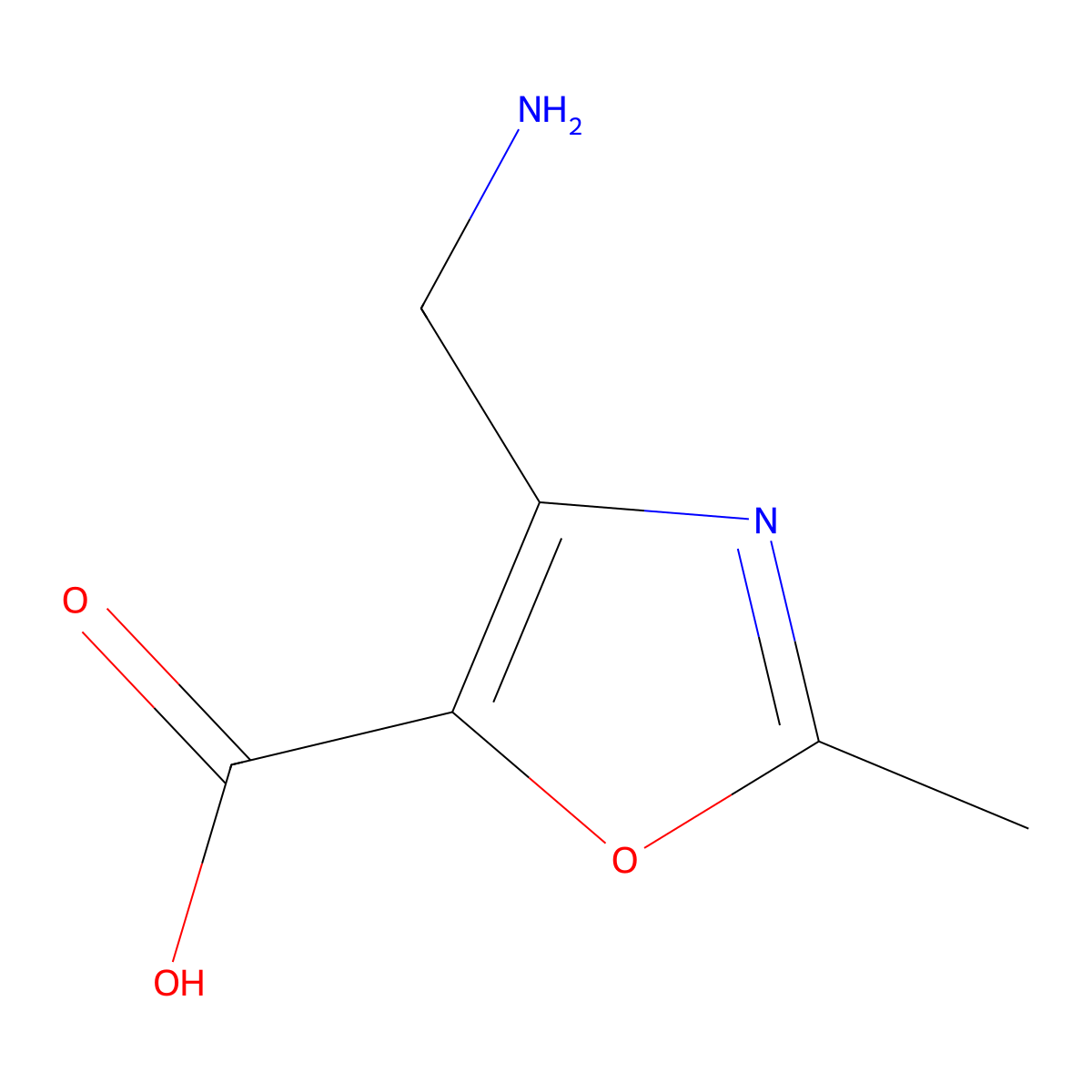 4-(Aminomethyl)-2-methyl-1,3-oxazole-5-carboxylic acid molecular structure, CAS 1892871-34-9