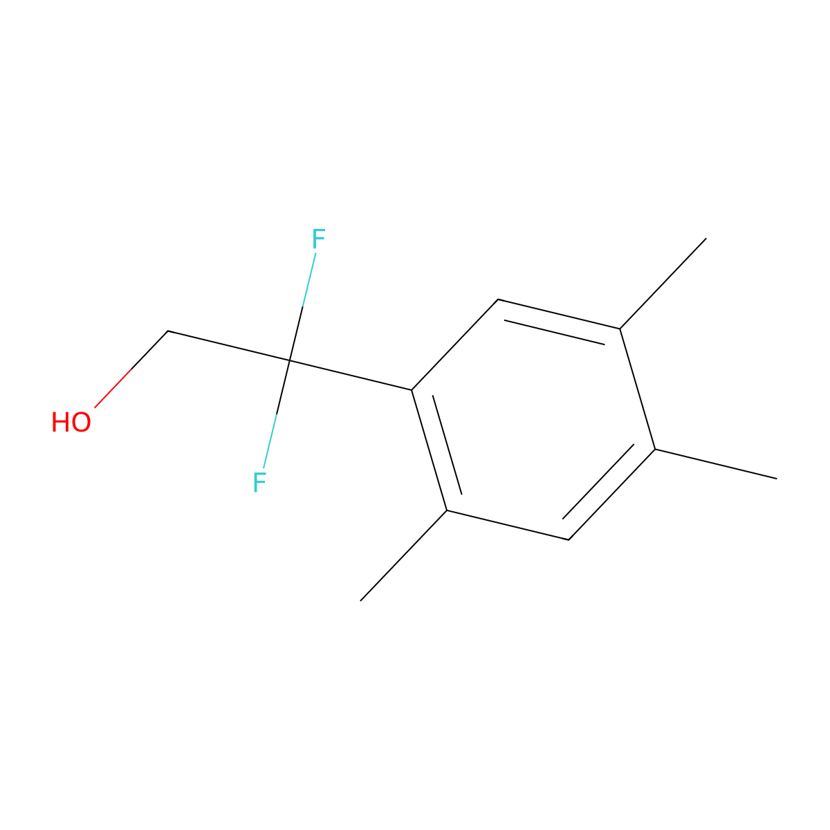 2,2-Difluoro-2-(2,4,5-trimethylphenyl)ethan-1-ol molecular structure, CAS 1892883-17-8