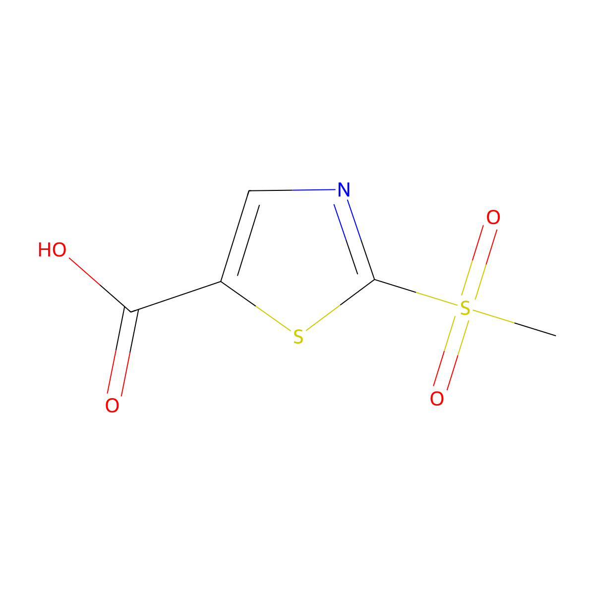 2-Methanesulfonyl-1,3-thiazole-5-carboxylic acid molecular structure, CAS 1892885-19-6