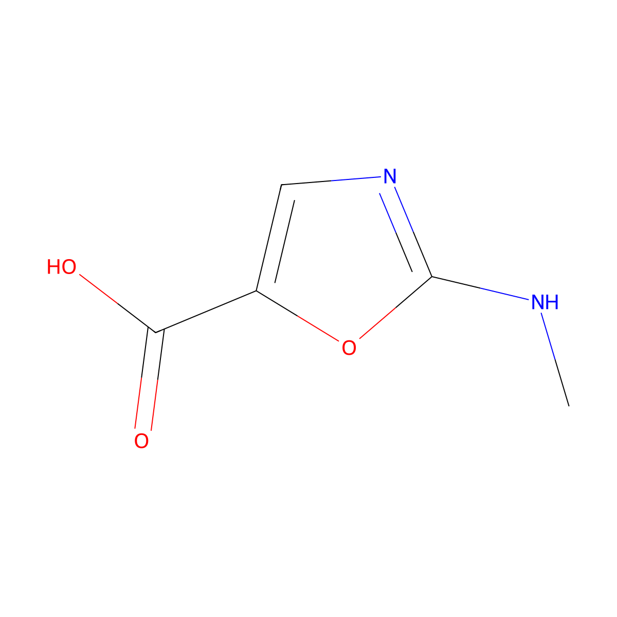 2-(Methylamino)-1,3-oxazole-5-carboxylic acid molecular structure, CAS 1892888-61-7