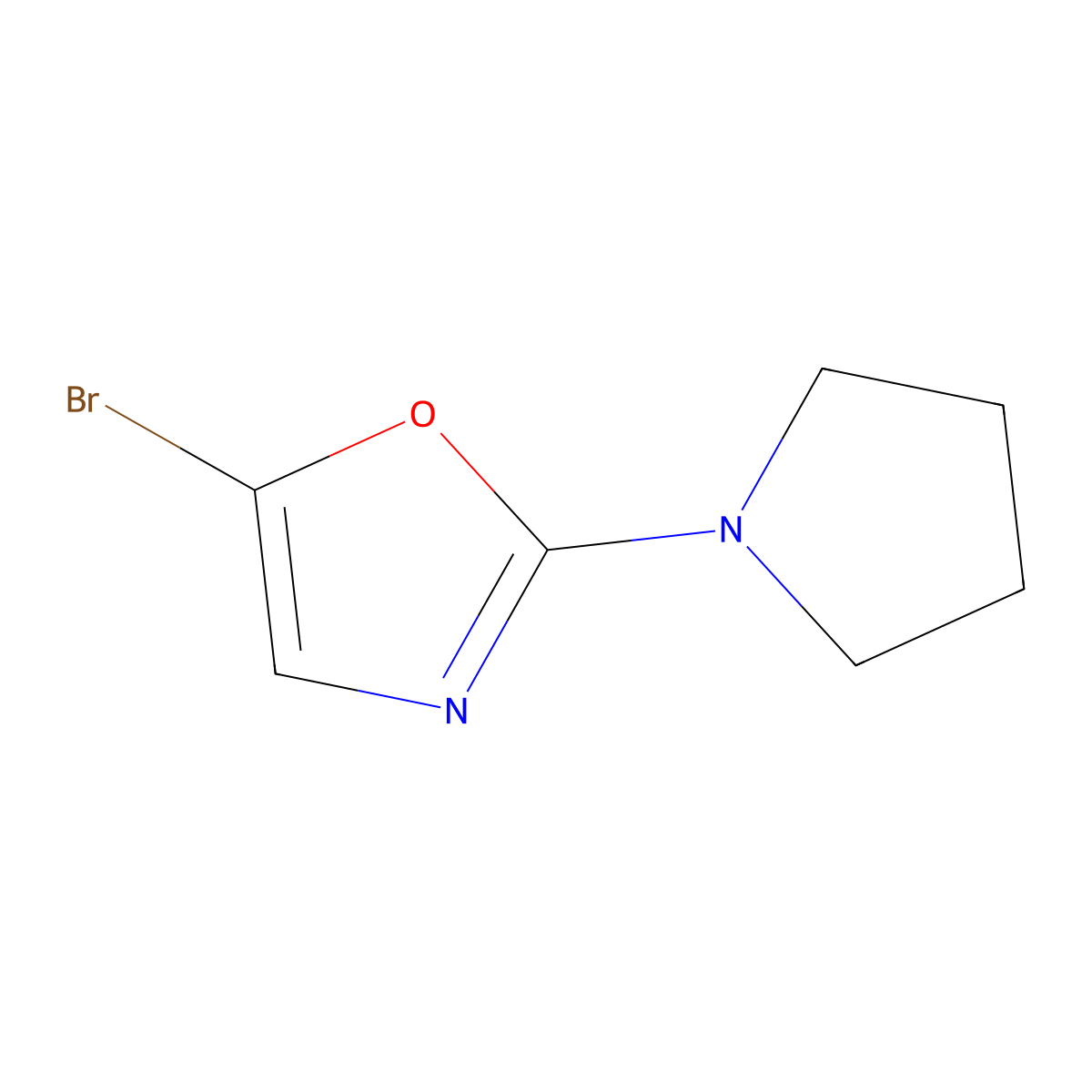 5-Bromo-2-(pyrrolidin-1-yl)oxazole molecular structure, CAS 1892888-67-3