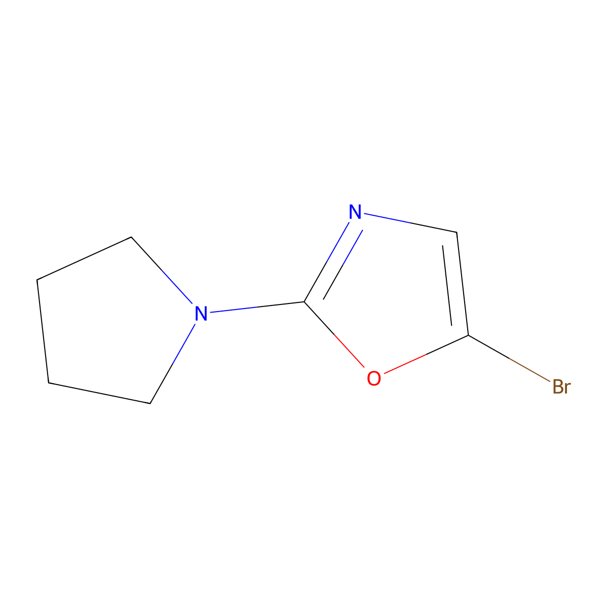 5-Bromo-2-(pyrrolidin-1-yl)oxazole molecular structure, CAS 1892888-67-3