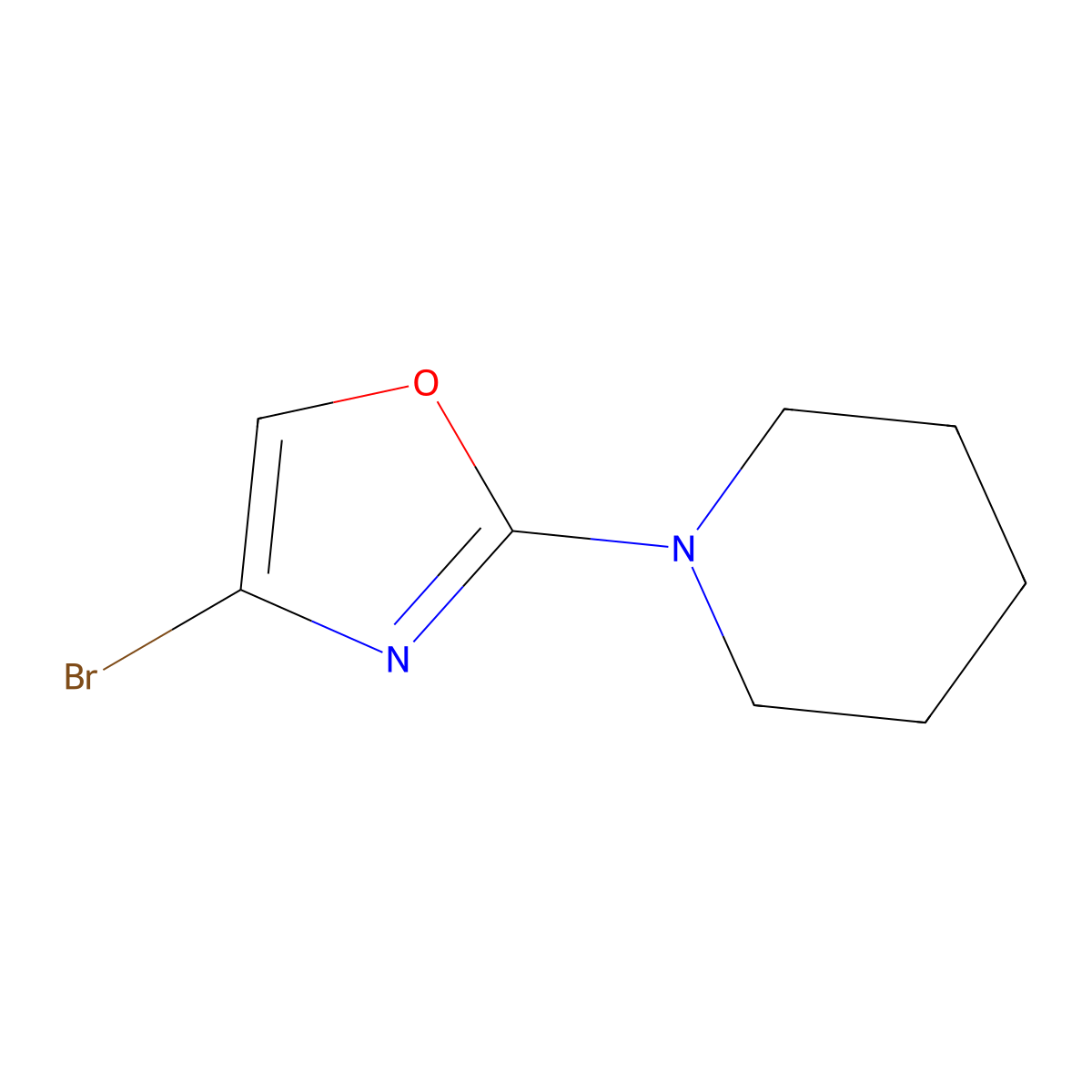 4-Bromo-2-(piperidin-1-yl)oxazole molecular structure, CAS 1892919-47-9