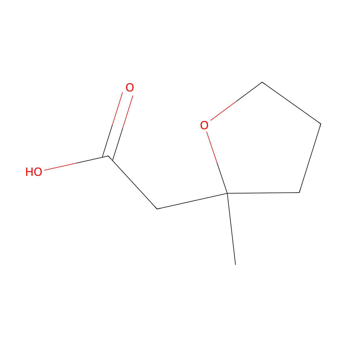 2-(2-Methyloxolan-2-yl)acetic acid molecular structure, CAS 1892926-63-4