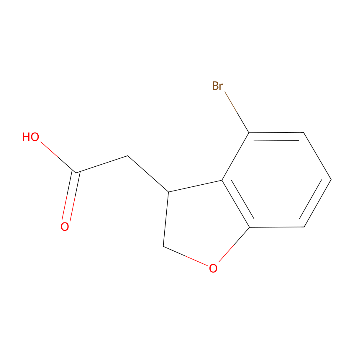 2-(4-Bromo-2,3-dihydro-1-benzofuran-3-yl)acetic acid molecular structure, CAS 1892939-07-9