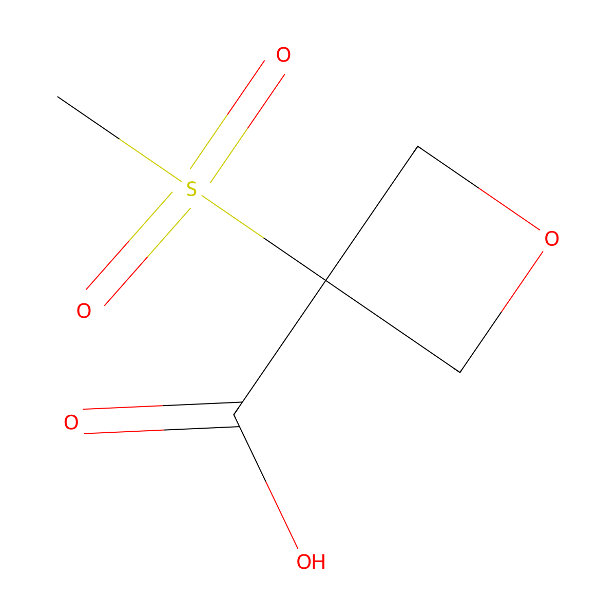 3-Methanesulfonyloxetane-3-carboxylic acid molecular structure, CAS 1892946-11-0