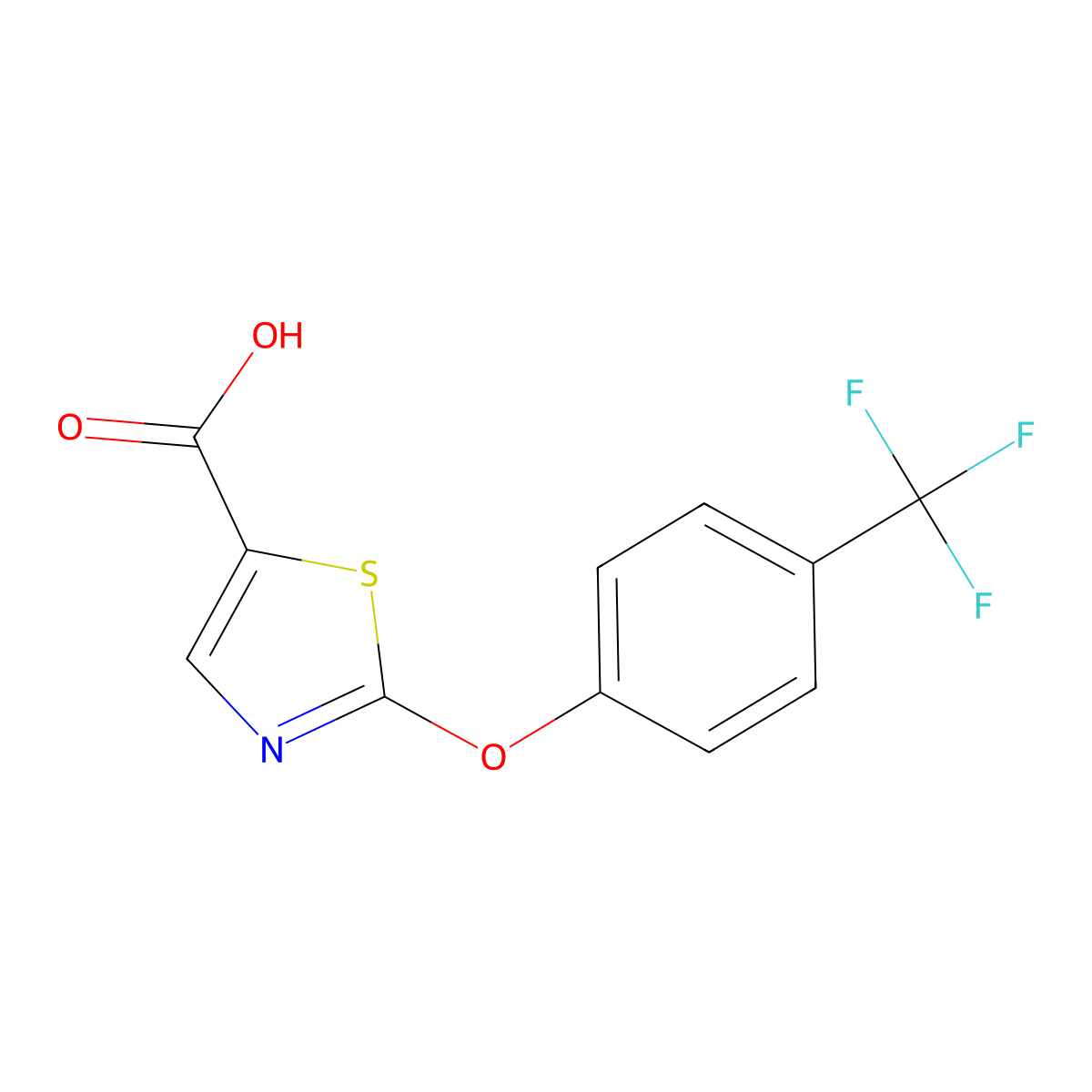 2-(4-(Trifluoromethyl)phenoxy)thiazole-5-carboxylic acid molecular structure, CAS 1892953-71-7