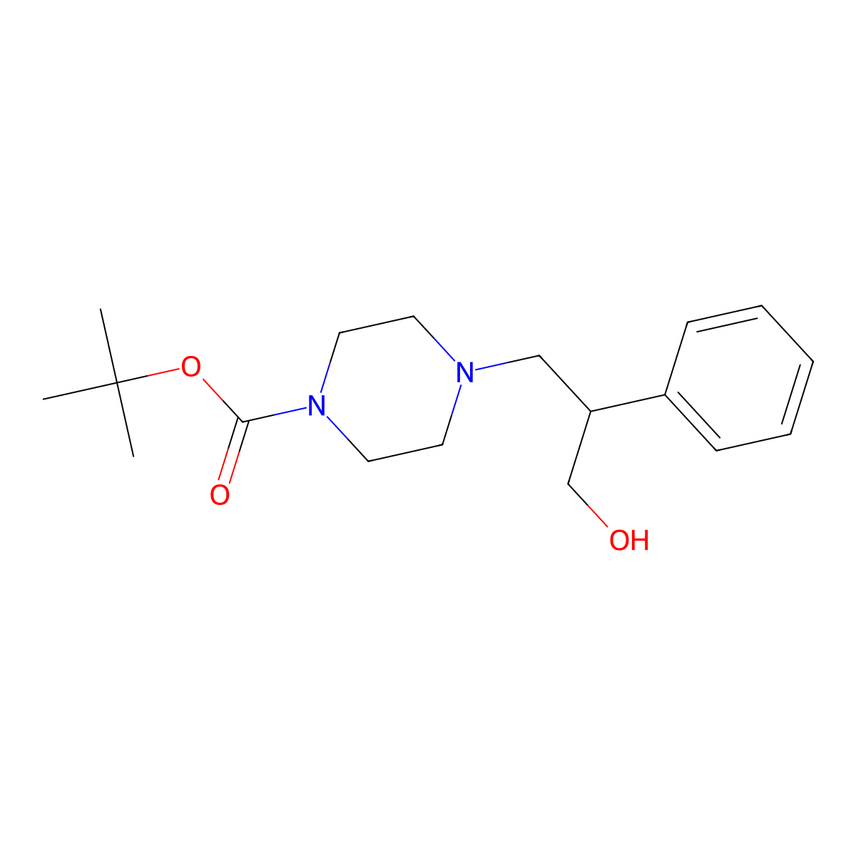 tert-Butyl 4-(3-hydroxy-2-phenylpropyl)piperazine-1-carboxylate molecular structure, CAS 189298-13-3