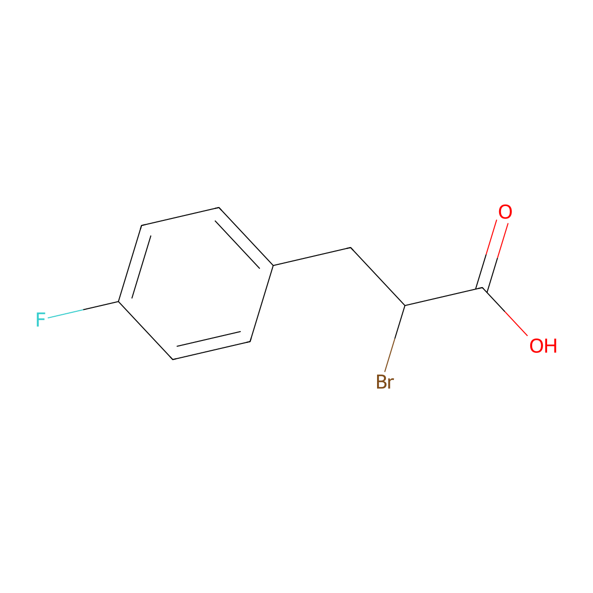 2-Bromo-3-(4-fluorophenyl)propanoic acid molecular structure, CAS 189298-19-9