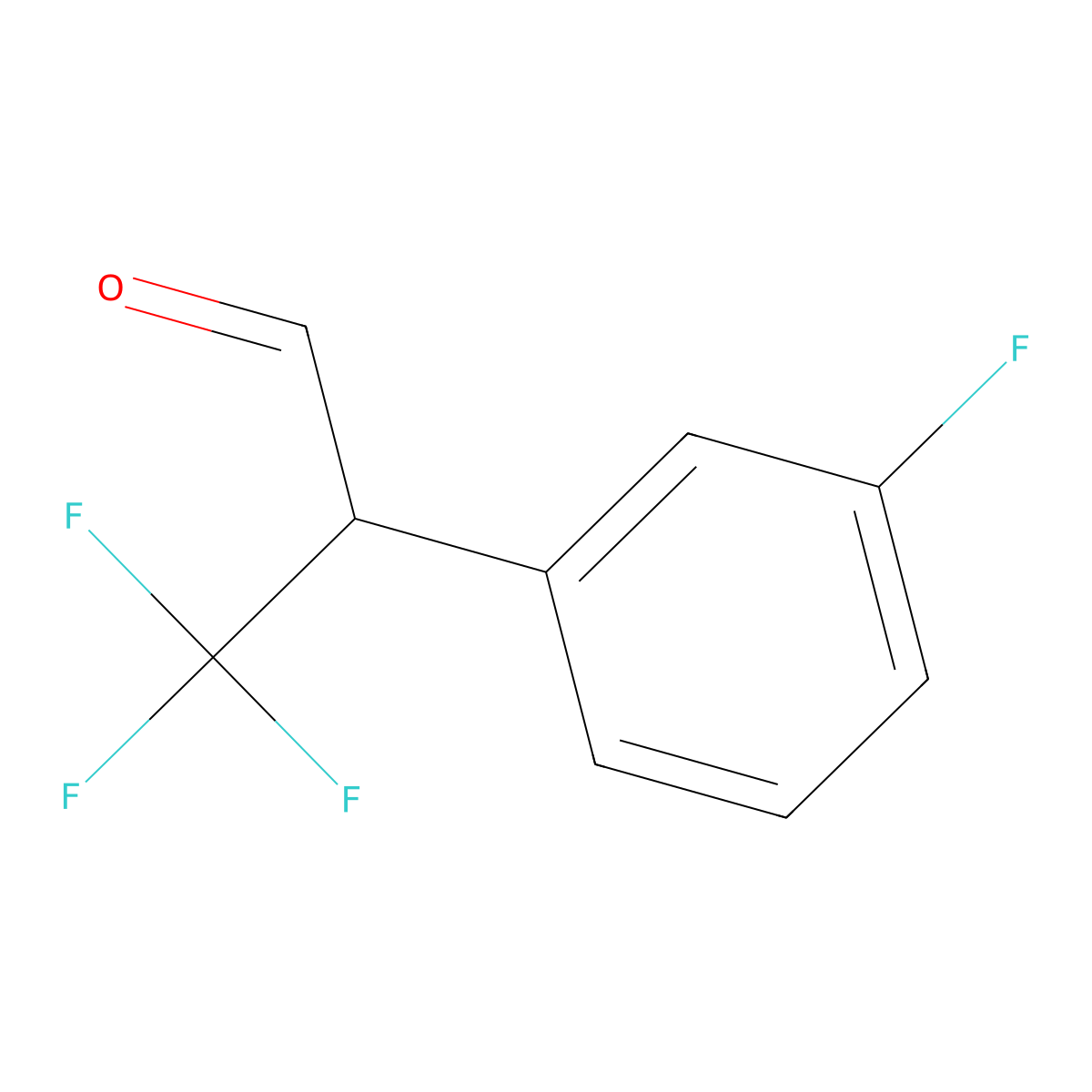 3,3,3-Trifluoro-2-(3-fluorophenyl)propanal molecular structure, CAS 189298-24-6