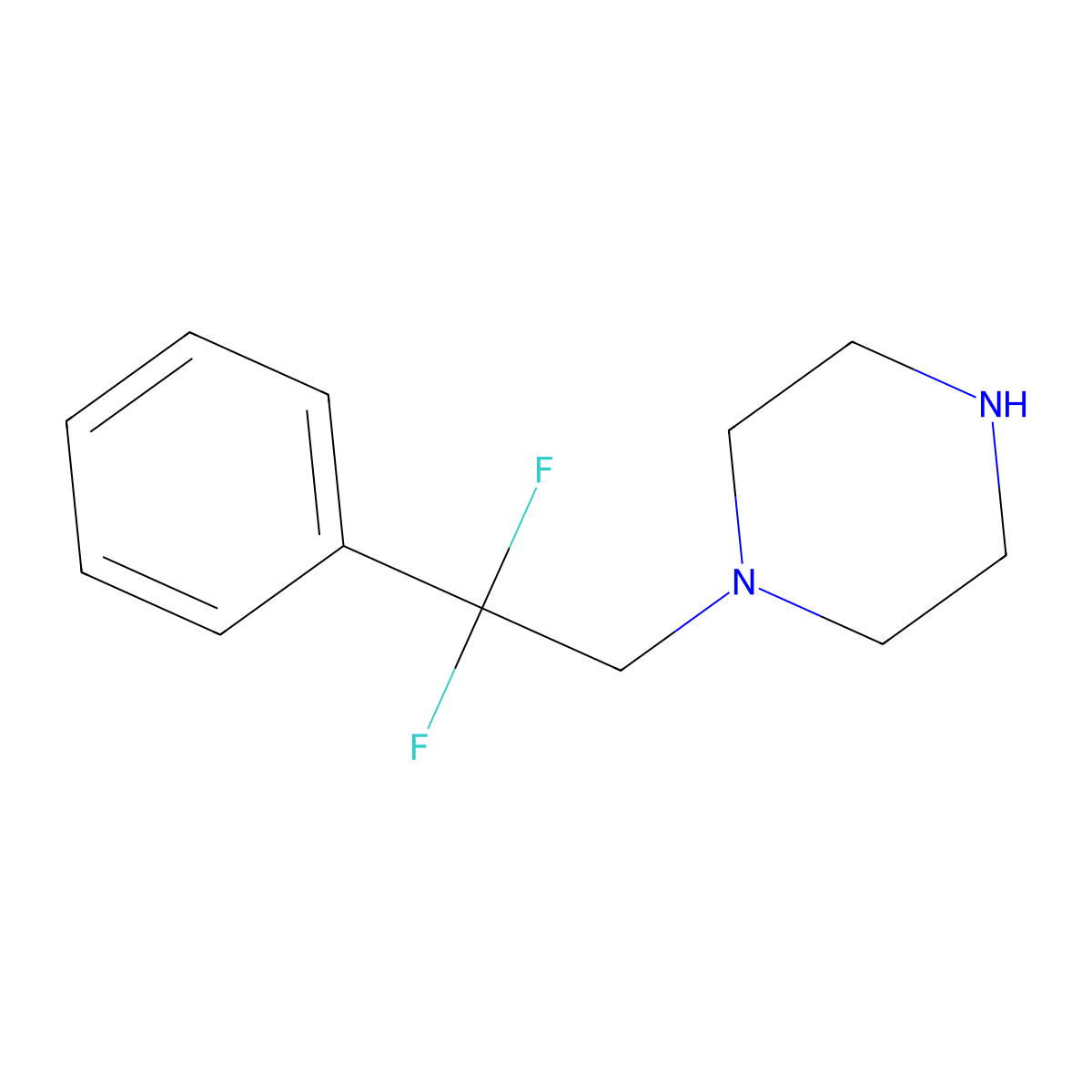 1-(2,2-Difluoro-2-phenylethyl)piperazine molecular structure, CAS 189298-26-8