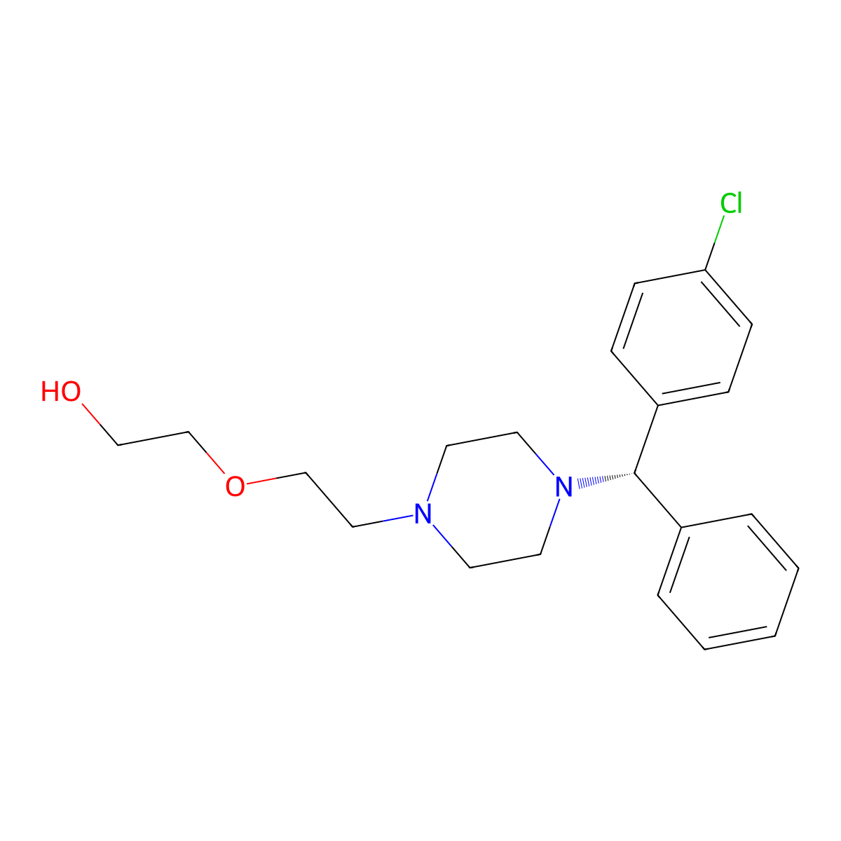 (S)-Hydroxyzine molecular structure, CAS 189298-45-1