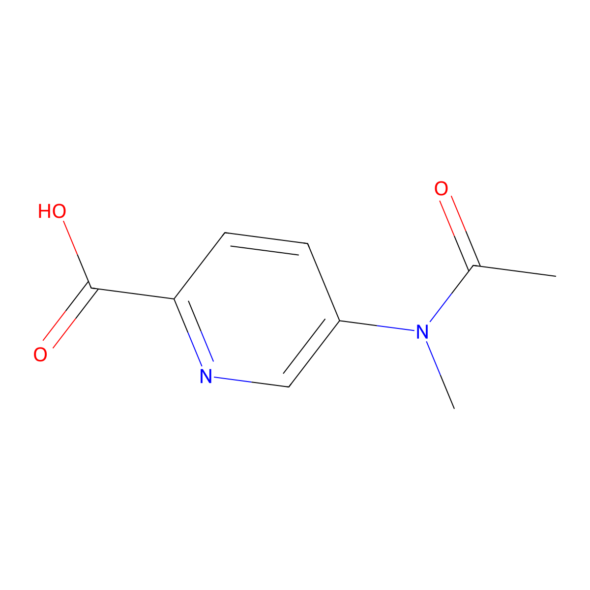 5-(N-methylacetamido)pyridine-2-carboxylic acid molecular structure, CAS 1892980-82-3