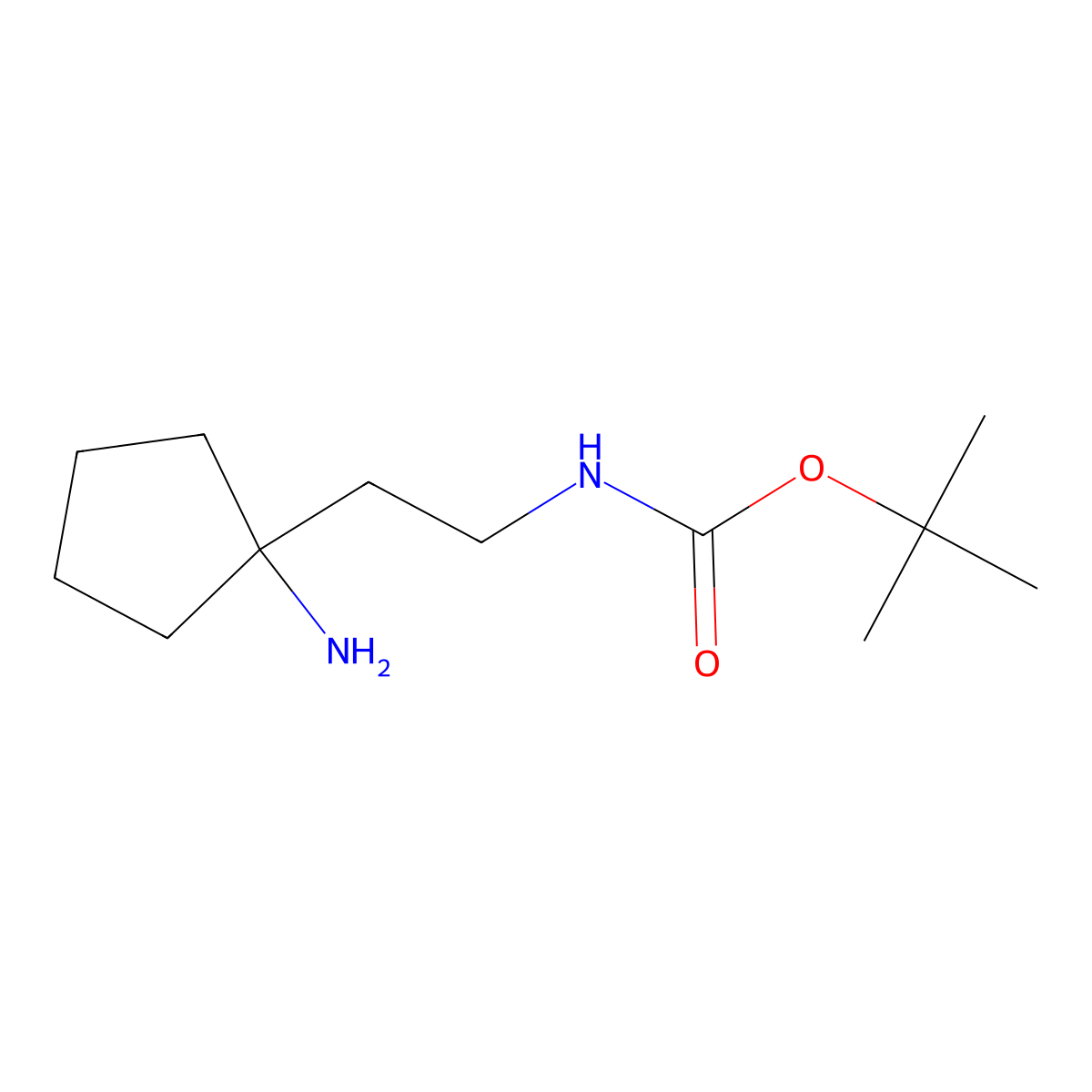 tert-butylN-[2-(1-aminocyclopentyl)ethyl]carbamate molecular structure, CAS 1892984-49-4