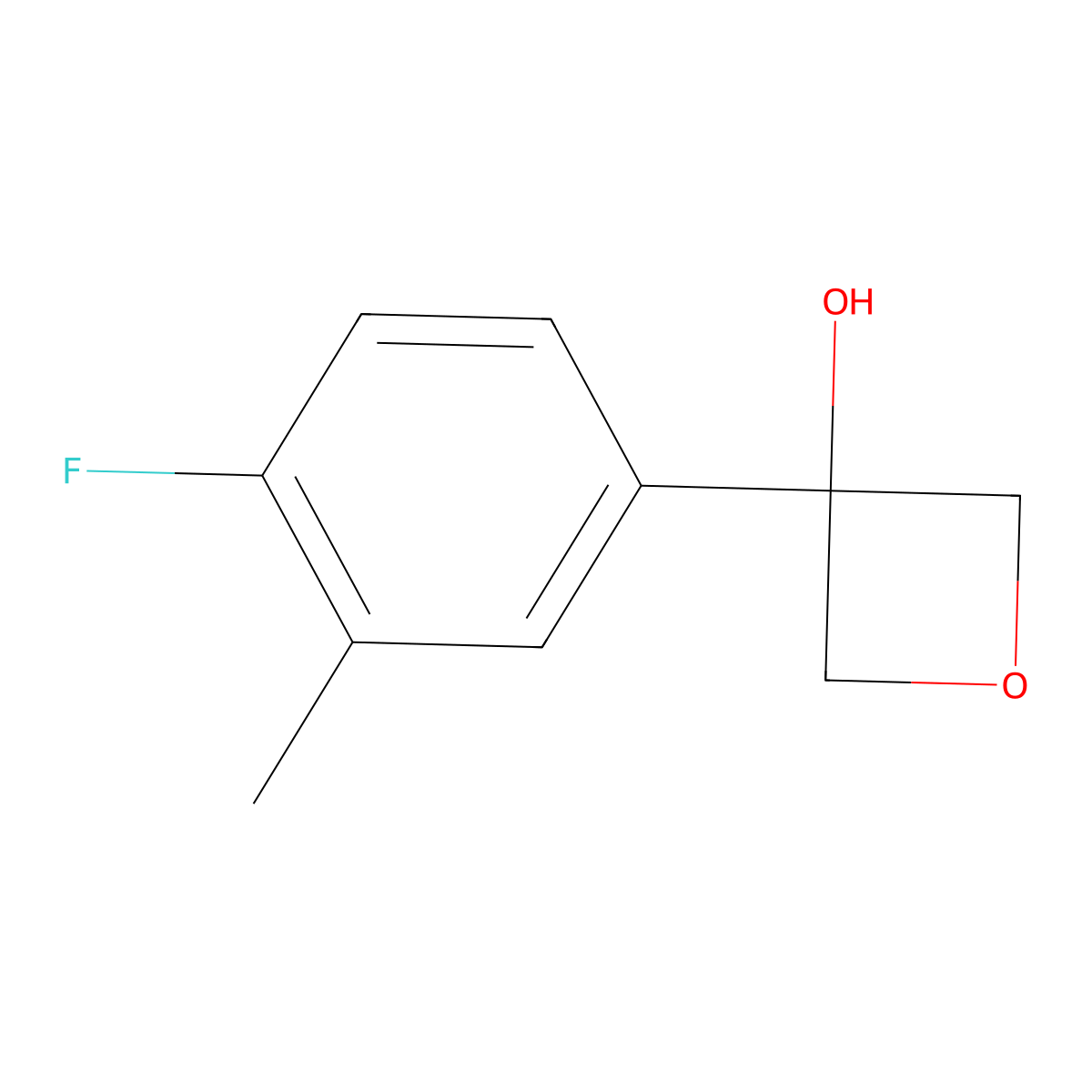 3-(4-Fluoro-3-methylphenyl)-3-oxetanol molecular structure, CAS 1892987-35-7