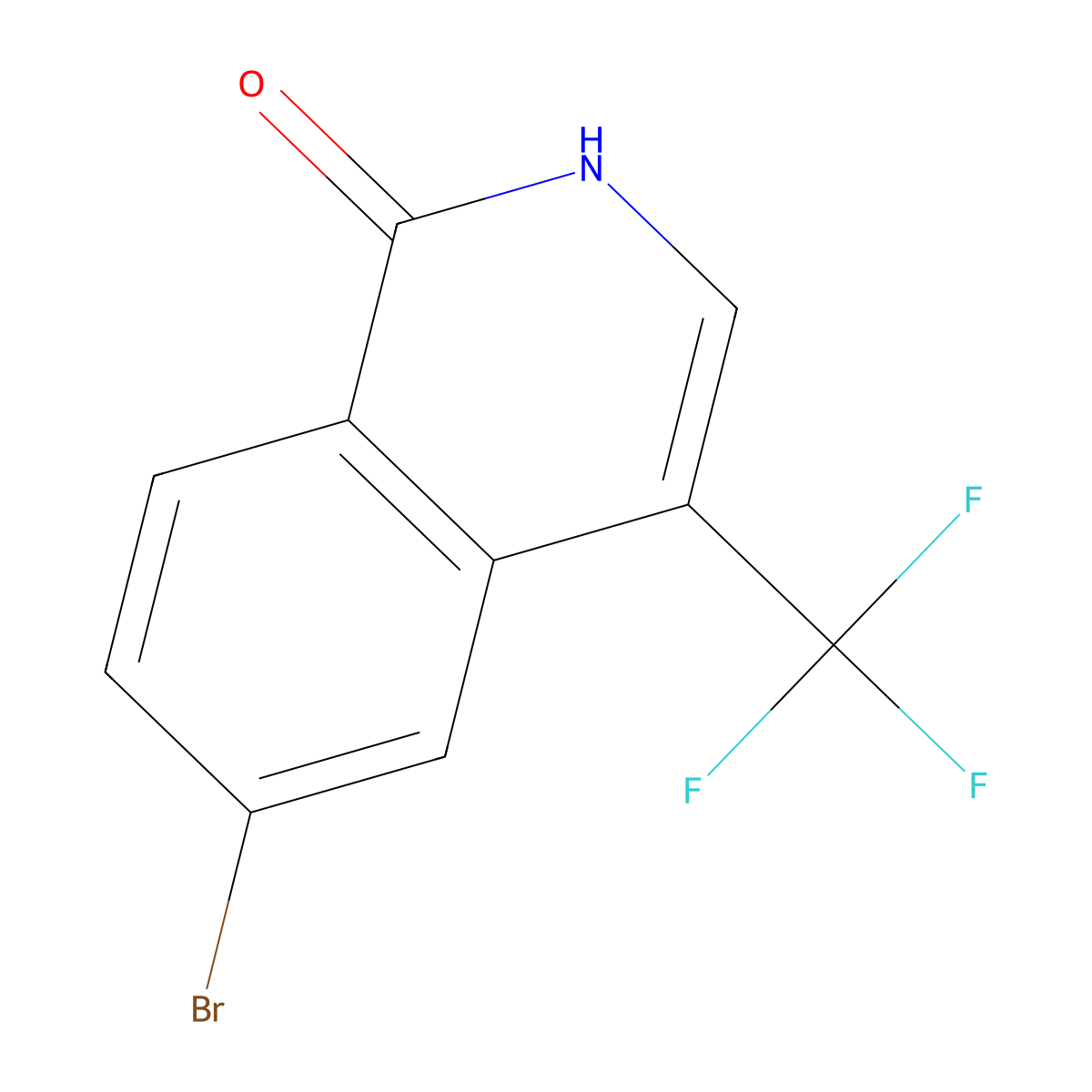 6-Bromo-4-(trifluoromethyl)isoquinolin-1-ol molecular structure, CAS 1892996-00-7