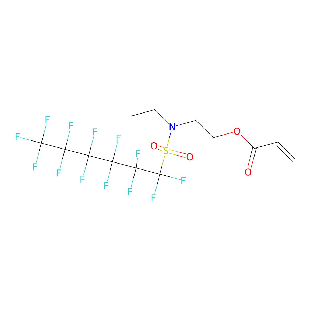 2-(Ethyl((tridecafluorohexyl)sulphonyl)amino)ethyl acrylate molecular structure, CAS 1893-52-3