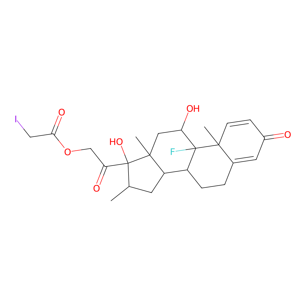 Dexamethasone 21-iodoacetate molecular structure, CAS 1893-66-9