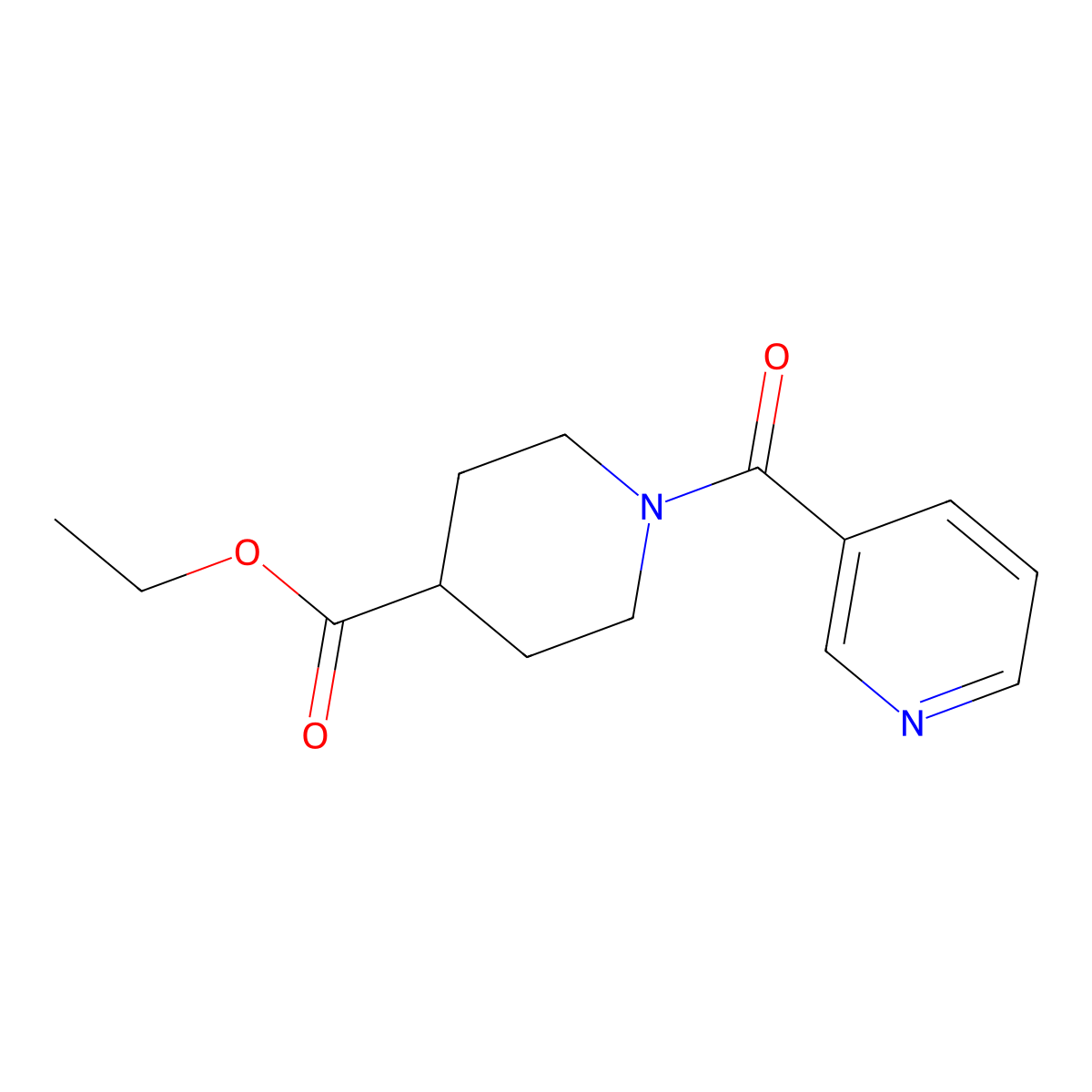 Ethyl 1-(3-pyridinylcarbonyl)-4-piperidinecarboxylate molecular structure, CAS 189300-75-2