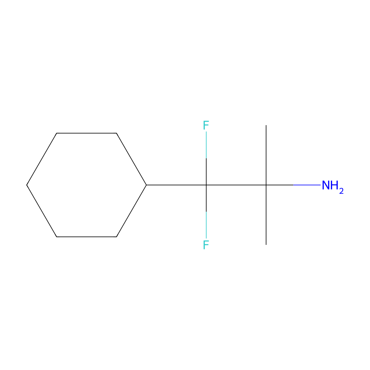 1-Cyclohexyl-1,1-difluoro-2-methylpropan-2-amine molecular structure, CAS 1893019-60-7