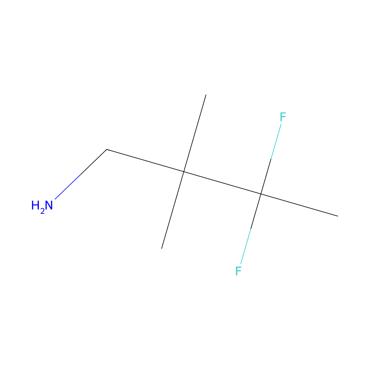 3,3-Difluoro-2,2-dimethylbutan-1-amine molecular structure, CAS 1893020-57-9